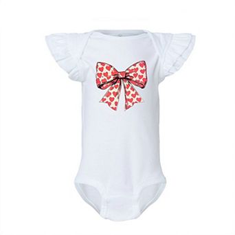 Coquette Hearts Baby Flutter Sleeve Bodysuit