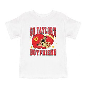 Go Taylor's Boyfriend Sparkle Toddler Short Sleeve Graphic Tee