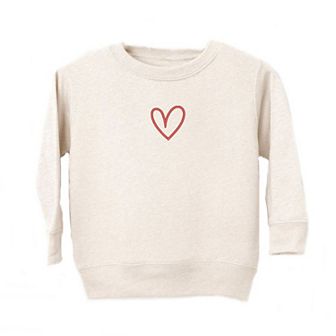 Embroidered Hand Drawn Heart Toddler Graphic Sweatshirt