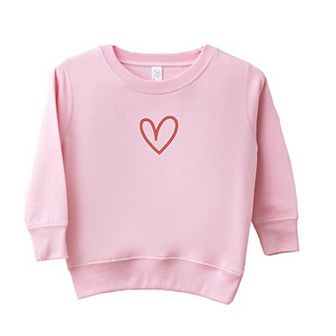 Embroidered Hand Drawn Heart Toddler Graphic Sweatshirt