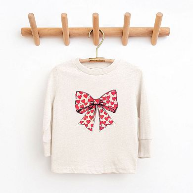 Coquette Hearts Toddler Long Sleeve Graphic Tee
