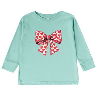 Coquette Hearts Toddler Long Sleeve Graphic Tee