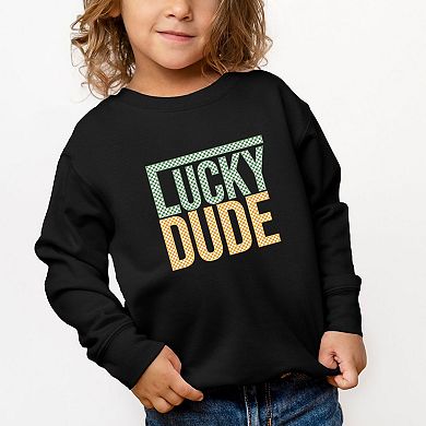 Block Checkered Lucky Dude Youth Ultra-Soft Graphic Sweatshirt