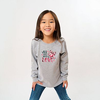 All You Need Is Love Coquette Youth Long Sleeve Graphic Tee