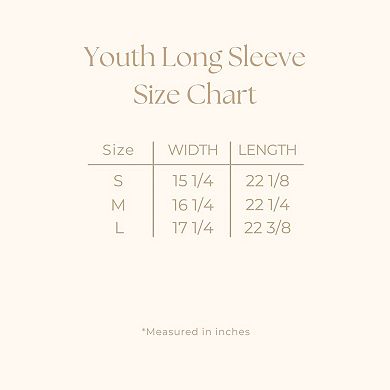 Candy Heart Smile Solid Youth Long Sleeve Graphic Tee