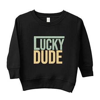 Block Checkered Lucky Dude Toddler Graphic Sweatshirt