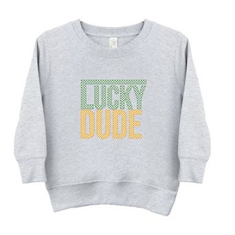Block Checkered Lucky Dude Toddler Graphic Sweatshirt