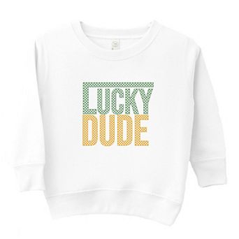 Block Checkered Lucky Dude Toddler Graphic Sweatshirt
