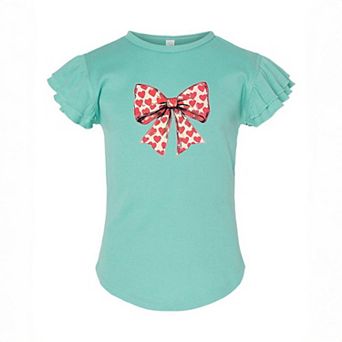 Coquette Hearts Toddler Flutter Sleeve Graphic Tee