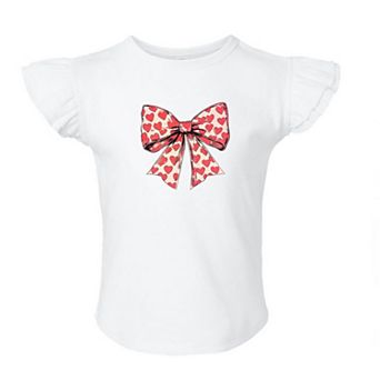 Coquette Hearts Toddler Flutter Sleeve Graphic Tee