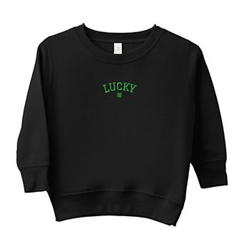 Embroidered Lucky Clover Youth Ultra-Soft Graphic Sweatshirt