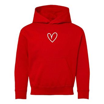 Embroidered Hand Drawn Heart Youth Graphic Hoodie
