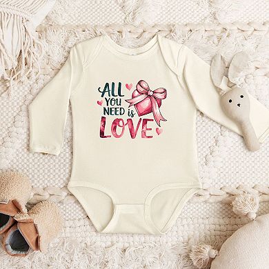 All You Need Is Love Coquette Baby Long Sleeve Bodysuit