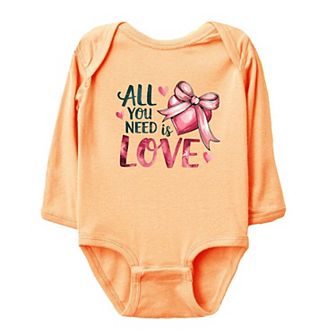 All You Need Is Love Coquette Baby Long Sleeve Bodysuit