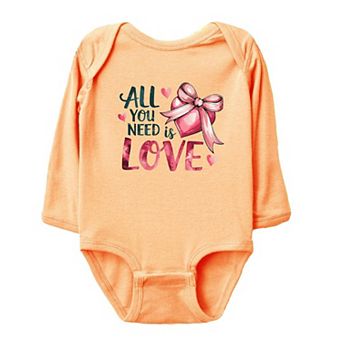All You Need Is Love Coquette Baby Long Sleeve Bodysuit