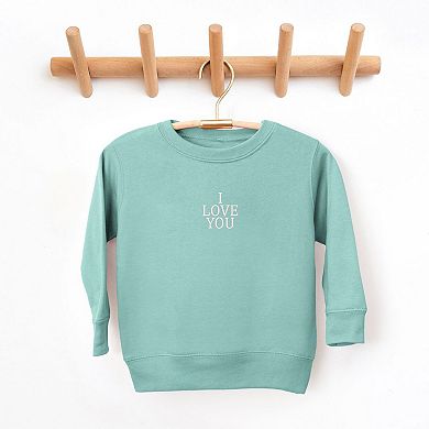 Embroidered I Love You Words Youth Ultra-Soft Graphic Sweatshirt