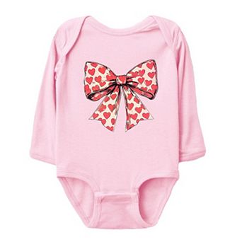 Coquette Hearts Baby Long Sleeve Bodysuit