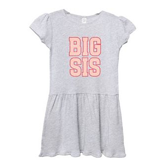 Big Sis Distressed Toddler Girl Dress