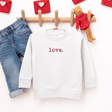 Embroidered Love Typewriter Toddler Graphic Sweatshirt