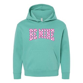 Be Mine Distressed Checkered Youth Graphic Hoodie