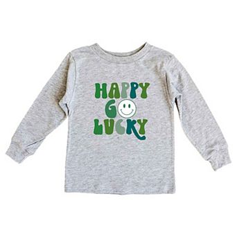 Happy Go Lucky Smiley Face Youth Long Sleeve Graphic Tee