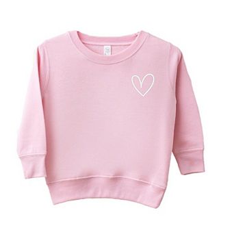 Embroidered Hand Drawn Heart Toddler Graphic Sweatshirt