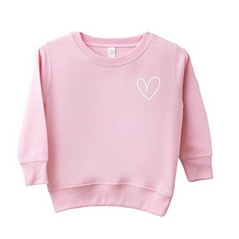 Embroidered Hand Drawn Heart Toddler Graphic Sweatshirt