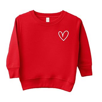 Embroidered Hand Drawn Heart Toddler Graphic Sweatshirt