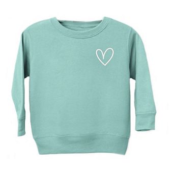 Embroidered Hand Drawn Heart Toddler Graphic Sweatshirt