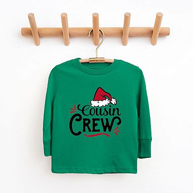 Cousin Crew Santa Hat Toddler Long Sleeve Graphic Tee