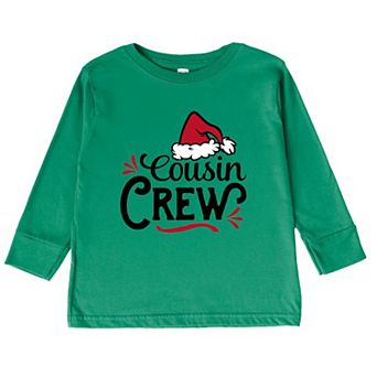 Cousin Crew Santa Hat Toddler Long Sleeve Graphic Tee