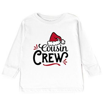 Cousin Crew Santa Hat Toddler Long Sleeve Graphic Tee