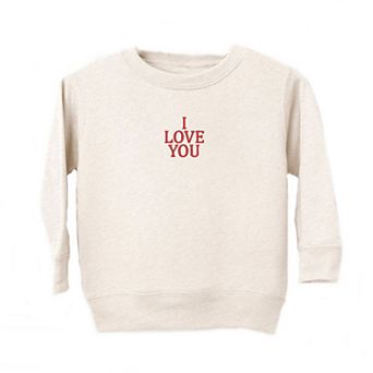 Embroidered I Love You Words Toddler Graphic Sweatshirt