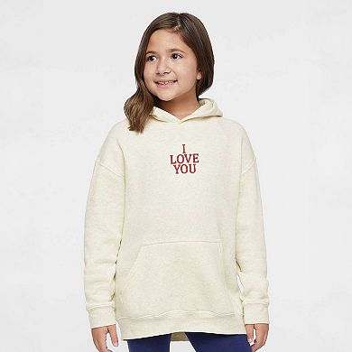 Embroidered I Love You Words Youth Graphic Hoodie