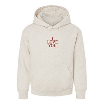 Embroidered I Love You Words Youth Graphic Hoodie