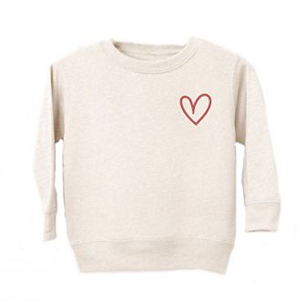 Embroidered Hand Drawn Heart Toddler Graphic Sweatshirt