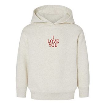 Embroidered I Love You Words Toddler Graphic Hoodie