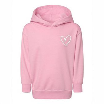 Embroidered Hand Drawn Heart Toddler Graphic Hoodie