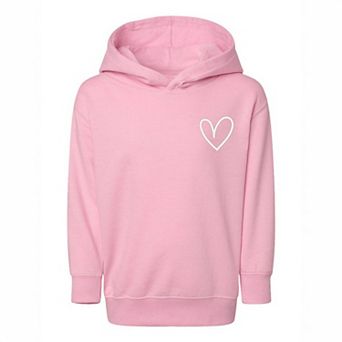 Embroidered Hand Drawn Heart Toddler Graphic Hoodie