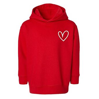 Embroidered Hand Drawn Heart Toddler Graphic Hoodie