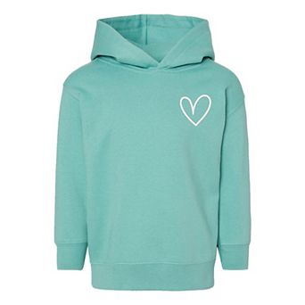 Embroidered Hand Drawn Heart Toddler Graphic Hoodie