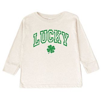 Lucky Clover Distressed Youth Long Sleeve Graphic Tee