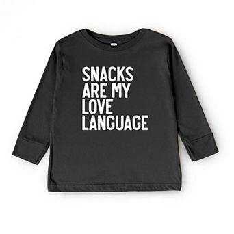 Snacks Are My Love Language Youth Long Sleeve Graphic Tee