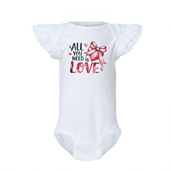 All You Need Is Love Coquette Baby Flutter Sleeve Bodysuit