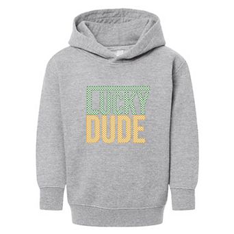 Block Checkered Lucky Dude Toddler Graphic Hoodie