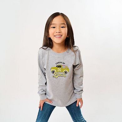 Loads Of Luck Retro Truck Youth Long Sleeve Graphic Tee