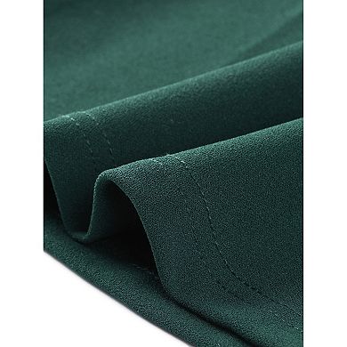 Tie Neck Dress for Women's Mock Neck Long Sleeve A-Line Elegant Midi Dresses