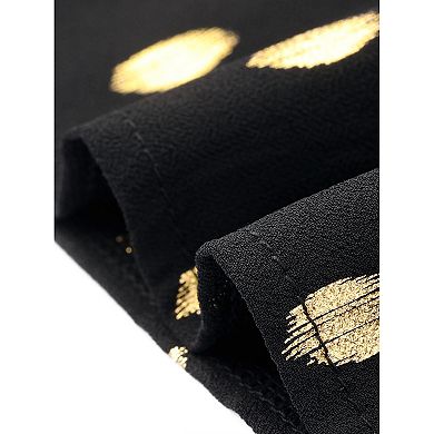 Women's Round Neck Blouse Summer Casual Gilding Pattern Short Sleeve Top