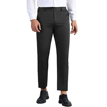 Dress Pants for Men's Classic Fit Solid Stretch Flat Front Expandable Waist Work Business Trousers