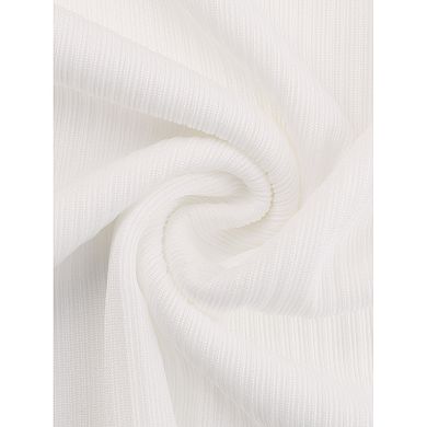 Women's Mock Neck Ribbed Knit Smocked Ruffle Cuff Lantern Long Sleeve Top